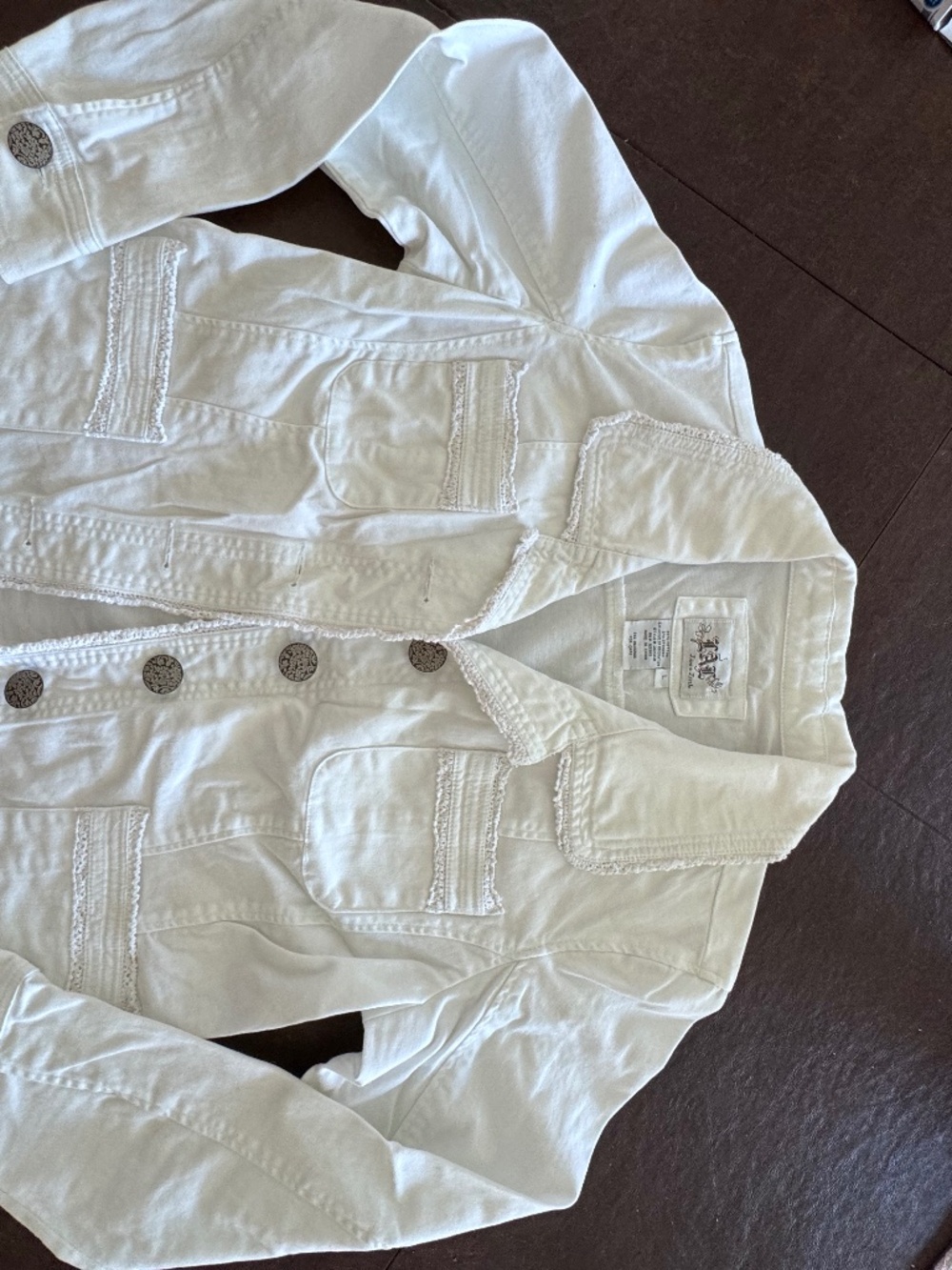 White Women's Large Jean Jacket - FANCY